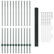 Ограда с пост Зелен 1,4 x 25 m Стомана и PVC