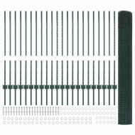 Ограда с пост Зелен 1 x 50 m Стомана и PVC