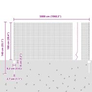 Ограда с пост Зелен 1 x 50 m Стомана и PVC