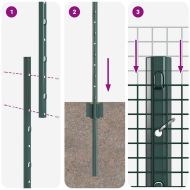 Ограда с пост Зелен 1 x 100 m Стомана и PVC