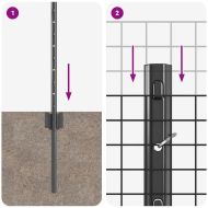 Ограда с пост Сив 0,5 x 10 м Стомана