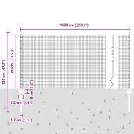 Ограда с пост Сив 0,8 x 10 m Стомана и PVC