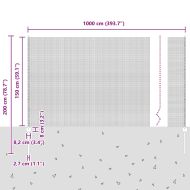 Ограда с пост Сив 1,5 x 10 m Стомана и PVC