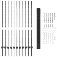 Ограда с пост Сив 1,4 x 25 m Стомана и PVC