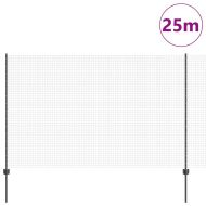 Ограда с пост Сив 1,6 x 25 m Стомана и PVC