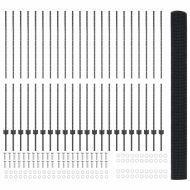 Ограда с пост Сив 1,5 x 50 m Стомана и PVC