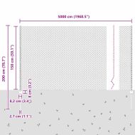 Ограда с пост Зелен 1,5 x 50 m Стомана и PVC