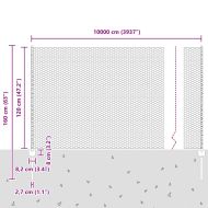 Ограда с пост Зелен 1,2 x 100 m Стомана и PVC