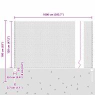 Ограда с пост Сив 1,2 x 10 m Стомана и PVC