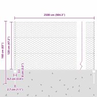 Ограда с пост Сив 1,2 x 25 m Стомана