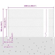 Ограда с пост Сив 1,4 x 25 m Стомана