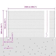 Ограда с пост Сив 1,5 x 25 m Стомана