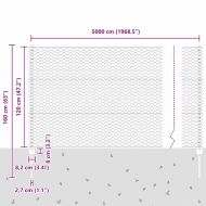 Ограда с пост Сив 1,2 x 50 m Стомана и PVC