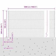 Ограда с пост Сив 1,6 x 50 m Стомана и PVC