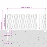 Ограда с пост Сребрист 0,5 x 10 м Стомана