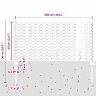 Ограда с пост Сребрист 0,6 x 10 м Стомана