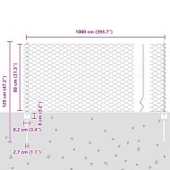 Ограда с пост Сребрист 0,8 x 10 m Стомана