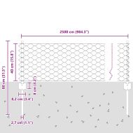 Ограда с пост Сребрист 0,4 x 25 м Стомана