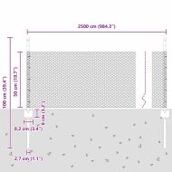 Ограда с пост Сребрист 0,5 x 25 м Стомана