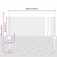 Ограда с пост Сребрист 0,5 x 25 м Стомана