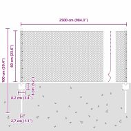 Ограда с пост Сребрист 0,6 x 25 м Стомана