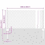 Ограда с пост Сребрист 0,6 x 25 м Стомана