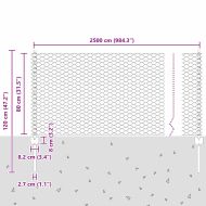 Ограда с пост Сребрист 0,8 x 25 m Стомана