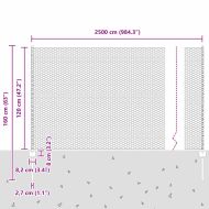 Ограда с пост Сребрист 1,2 x 25 m Стомана
