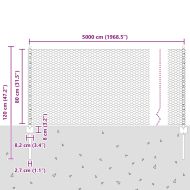 Ограда с пост Сребрист 0,8 x 50 м Стомана