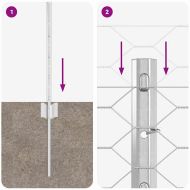 Ограда с пост Сребрист 0,8 x 50 м Стомана