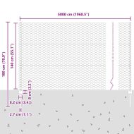 Ограда с пост Сребрист 1,4 x 50 m Стомана
