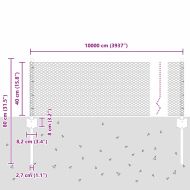 Ограда с пост Сребрист 0,4 x 100 м Стомана