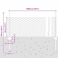 Ограда с пост Сребрист 0,5 x 100 м Стомана