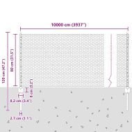 Ограда с пост Сребрист 0,8 x 100 м Стомана