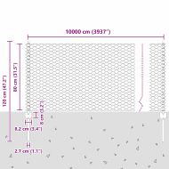 Ограда с пост Сребрист 0,8 x 100 м Стомана