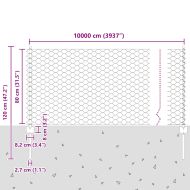 Ограда с пост Сребрист 0,8 x 100 м Стомана
