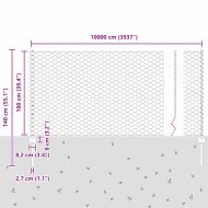 Ограда с пост Сребрист 1 x 100 m Стомана