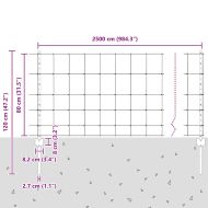 Ограда с пост Сребрист 0,8 x 25 m Стомана