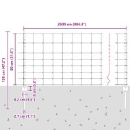 Ограда с пост Сребрист 0,8 x 25 m Стомана