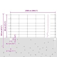 Ограда с пост Сребрист 0,8 x 25 m Стомана