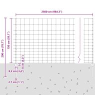 Ограда с пост Сребрист 1,5 x 25 m Стомана