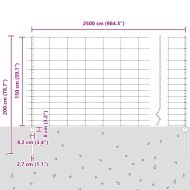 Ограда с пост Сребрист 1,5 x 25 m Стомана