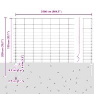 Ограда с пост Сребрист 1,5 x 25 m Стомана