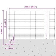 Ограда с пост Сребрист 1,6 x 25 m Стомана