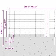 Ограда с пост Сребрист 1,5 x 50 m Стомана