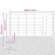 Ограда с пост Сребрист 0,8 x 100 м Стомана