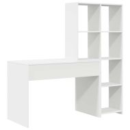 Бюро с рафт Бяло 138,5 x 55 x 143 см Инженерно дърво