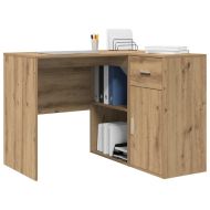 Ъглово бюро с чекмедже с рафт с врата Дъб 102 x 88 x 75 см