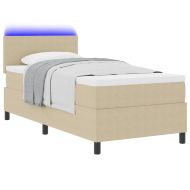 LED кутия за пружини с легло Светлосив и бял 80 x 200 cm