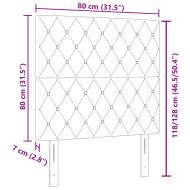 Облегалка за глава Тъмен сив 80 cm Кадифе